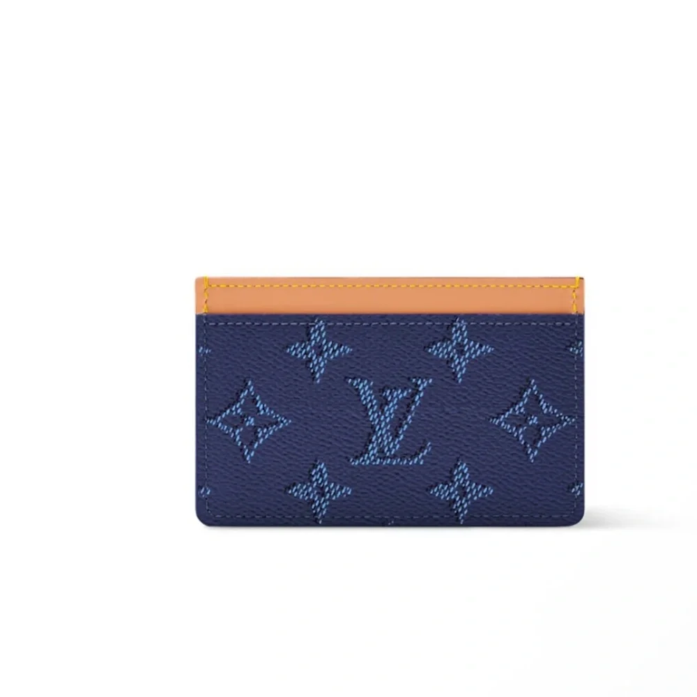 Louis Vuitton Blue and Tan Card Holder